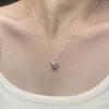 Collar de perlas de imitación de plata de ley S925 con forma de lazo, elegante y ligero, con nicho interior, cadena de clavícula de perlas de imitación Shijia.