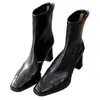 Botas Negras de Tacón Grueso Alto Estilo Francés con Punta Cuadrada, Mejores Ventas Primavera y Otoño 2026 para Mujer, Zapatos Antideslizantes de Tacón Grueso