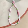 Jingdezhen Cerámica Estilo Bosque Gato Cadena para Teléfono Dibujos Animados Cuerda Trenzada Hecha a Mano Colgante Pulsera Suministro para Puesto de Lugar Escénico Literario