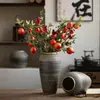 Jingdezhen Florero de Cerámica Gruesa Estilo Chino Nuevo Florero de Cerámica Minimalista Moderno Decoración Adorno para Arreglo Floral de Hotel Casa de Huéspedes Sala de Estar