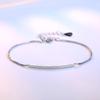 Accesorios de Pulsera TikTok Tubo Horizontal Tubo Curvado Pulsera Cadena de Caja Pulsera para Mujer Simple Combinable Joyería Plateada Pulsera Plateada