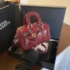 Bolso Almohada de Cuero Suave Vintage para Mujer, Bolso Cilindro Versátil Nuevo, Bolso de Mano Cruzado de Moda Tendencia para Mujer