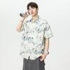 Camiseta Tie-Dye de Manga Curta Masculina Verão Nova Marca Moderna Solta com Lapela Manga Curta Meninos Jovens Tops Modernos