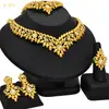 Joyería de Dubái chapada en oro de 24k traje de joyería nupcial collar pendientes Oriente Medio Dubái oro joyería de boda juego de cuatro piezas