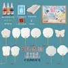 Traje de leque laqueado leque redondo especial laqueado bolsa de material diy pintura de grafite para jardim de infância brinquedos educativos artesanais para crianças