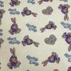 Camiseta informal de algodón de doble capa con estampado de conejo morado arrugado para primavera y verano, ropa para el hogar, trajes, telas al por mayor