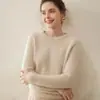 Nuevo Estilo Otoño e Invierno Suéter Grueso de Cinco Agujas y Tres Hilos, Suéter de Cachemira para Mujer, Cuello Redondo, Corte Holgado, Prenda Base Tejida de Cachemira