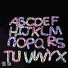 Letras coloridas luminosas contas soltas transparentes tridimensionais contas de furo passante em inglês corrente de celular chaveiro acessórios de joias faça você mesmo