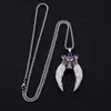 Collar Audaz y Único de Diente de Lobo para Hombres, Colgante de Diente de Perro Negro de Alta Gama, Accesorio para Ropa, Cadena Simple de Hueso de Serpiente
