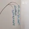 Orquídea chama pendente artificial e flores de glicínia para decoração de casa, flores artificiais para decoração de casamento e noiva, ornamentos florais