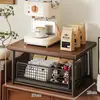 Soporte elevado para cafetera, estante de almacenamiento de escritorio, estación de trabajo, cesta de almacenamiento para sala de té, estante de aparador, organizador de bolsitas de té