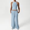Calça de Yoga Larga e Solta para Mulheres, Conjunto de Duas Peças de Regata para Corrida e Treino, Roupa Fitness, Conjunto para Esportes de Dança, Conjunto de Tênis