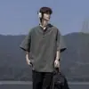 Camisa Polo Verão Masculina Enbu 7A Antibacteriana Gola Padre Tamanho Grande Masculino Camiseta de Manga Curta Tendência Casual Top Masculino