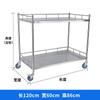 Mesa de armazenamento cirúrgico para instrumentos médicos de aço inoxidável, rack de armazenamento hospitalar, mesa cirúrgica alongada, carrinho de camada dupla
