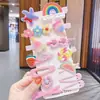 Grampo de Cabelo Desenho Animado Franja Lateral Infantil Presilha Arco-Íris Acessório de Cabeça de Bebê Presilha BB para Cabelo Quebrado Acessórios de Cabelo Presilha