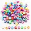 Contas de cerâmica macia rosto sorridente amor flor de frutas contas de borracha DIY crianças frisado pulseira acessórios material