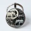 Taiji Bagua Tigre/Dragón/Flor Tiempo Gema Llavero Colgante de Llave Nuevo Europeo y Americano Joyería