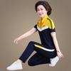 Conjunto Esportivo de Verão 2026 para Mulheres de Meia-Idade e Idosas Novo Estiloso Roupas para Mulheres de Meia-Idade Conjunto de Duas Peças de Manga Curta para Mãe