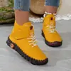 2026 Nuevos Zapatos de Mujer de Talla Grande para Comercio Exterior Transfronterizo, Modernos y Versátiles, con Velcro, Botas de Algodón Estilo Mamá, Forradas de Felpa, Cálidas Botas Martin