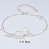 Pulsera de Plata de Ley S925 con Doce Flores, Diosa, Calcedonia Blanca, Hebilla de Paz para Niñas, Nuevo Estilo Chino, Fresca y Sencilla, Nuevo Modelo Primavera y Verano