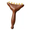 Penteador Pequeno de Chifre Sândalo Dourado Pente de Meridianos Ferramenta de Massagem Facial e Corporal Raspador de Pontos de Acupuntura Pente de Chifre Pente de Massagem