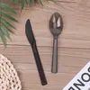 Comercio Exterior [Cuchillo, Tenedor, Cuchara Desechables] Juego de Tres Piezas Estilo Occidental para Uso Comercial, Cortador de Pizza, Juego de Cuchillo y Tenedor para Filete, Tenedor para Pastel