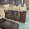 Gabinete Vintage de Madera Maciza para Uñas, Gabinete de Almacenamiento y Exhibición de Uñas Estilo Antiguo, Gabinete de Almacenamiento de Piso para Esmaltes de Uñas de Salón de Uñas