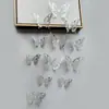 Decoración de mariposa de papel con simulación tridimensional 3D, accesorios de joyería de mariposa hueca tridimensional con textura metálica, pegatinas de pared para el hogar al por mayor