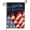 Bandera de Jardín para el Día de la Independencia Más Vendida de Amazon, Bandera Festiva Americana con Estampado de Estrellas y Rayas, Material de Lino, Bandera Decorativa para Exteriores
