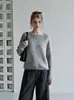 Suéter de punto de manga larga, versátil, de alta gama y estilo retro, nueva colección de otoño, top de punto simple y relajado para mujer