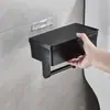 2 en 1 Adhesivo para el Hogar Soporte para Papel Higiénico Caja con Estante y Caja de Almacenamiento Montaje en Pared Caja para Rollo de Papel Higiénico