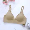 Ropa interior congelada de fruta lisa genuina sujetador sin costuras sin aro para mujer coreana de copa gruesa talla de expansión externa conjunto de ropa interior pecho