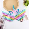 Diadema de Cabeza de Unicornio Nueva de Gran Venta Transfronteriza Más Alas Día del Niño Espectáculo Diadema Dorada de Cabeza de Unicornio