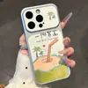 Adecuado para Apple para Transformar Instantáneamente en 18Promax Pareja Dibujos Animados Fruta Gato y Perro Fundas para Teléfono iPhone, Fundas Suaves y Duras, Personalización UV