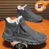 Zapatos de Invierno para Hombre Botas de Caña Alta Forradas de Lana Antideslizantes Resistentes al Desgaste Zapatos de Trabajo para Construcción Cálidos de Algodón Espeso Zapatos de Protección Laboral para Hombre