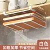 Prateleira de Armazenamento de Cozinha Sem Furos Suporte de Papel Toalha para Armário Prateleira de Tábua de Cortar de Camada Dupla Prateleira de Tampas de Panela de Aço Inoxidável Armazenamento Suspenso para Armário