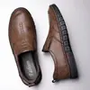 Zapatos de Cuero para Hombre Zapatos de Hombre Verano Nuevos Negocios Casual Diario Transpirables Zapatos de Cuero sin Cordones para Hombre Zapatos de Papá