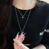 Collar cruzado de metal europeo y americano transfronterizo, cadena de lana sencilla que combina con todo, accesorios de moda de alta gama para mujer.