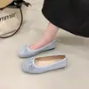 Nuevos zapatos de noche suaves de primavera para mujer, zapatos de tacón bajo con lazo francés y punta redonda, zapatos de ballet con encanto de hada