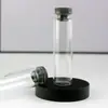 Botella de Vidrio Sellada con Tapón de Goma de Cuatro Picos, Almacenamiento de Pequeñas Perlas Doradas, Frasco Experimental Alto y Delgado, Mini Botella Vacía