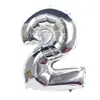 Decoración de Globo de Película de Aluminio Transfronterizo Suministros para Fiesta de Cumpleaños Papel de Aluminio Plateado al por Mayor Número de 16 pulgadas Decoración Festiva