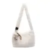 Bolsa de pelúcia fofa para mulheres, tendência outono/inverno 2026 novo estilo, bolsa tote felpuda, bolsa de ombro, bolsa transversal