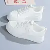 Zapatos Blancos de Suela Gruesa con Grulla de Almohada Blancos Pequeños para Mujer 2026 Primavera Nuevos Estilo Coreano Versátiles Zapatos de Tabla para Estudiantes Deportivos Casuales Artículo Caliente