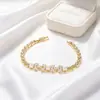 Pulsera de moda europea y americana Xuping de lujo ligero con incrustaciones de piedras preciosas artificiales, diseño geométrico cuadrado joyería transfronteriza para mujer