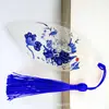 Marcador de páginas de vena de hoja Pintura china creativa Hojas de porcelana azul y blanca Estética de estilo chino Artesanía creativa Marcador de páginas Regalo pequeño