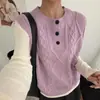 Chaleco de mujer para exteriores, nueva colección de otoño 2026, chaleco de punto en capas, suéter de punto trenzado sin mangas, moderno y elegante