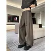 Pantalones Casuales Retro Cinturón para Hombre Tendencia Estilo Old Money Pierna Recta Holgados Tallas Grandes Pantalones Largos Otoño Tallas Grandes