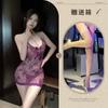 Lingerie Erótica Plus Size Roxo Puro Desejo Camisola Sexy Renda Tentação Sem Tirar Roupa de Dormir Busto Pequeno Uniforme