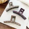 Pinza para el cabello de tela a cuadros coreana, envolvente, a la moda y dulce, versátil para recogidos en la parte trasera de la cabeza, accesorio para el cabello tipo pinza de tiburón