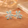 Aretes de Fuego Artificiales de Zirconia con Goteo de Aceite Blanco, Súper Hada, Modernos, Frescos y Dulces, Exquisitos y Versátiles para el Día a Día